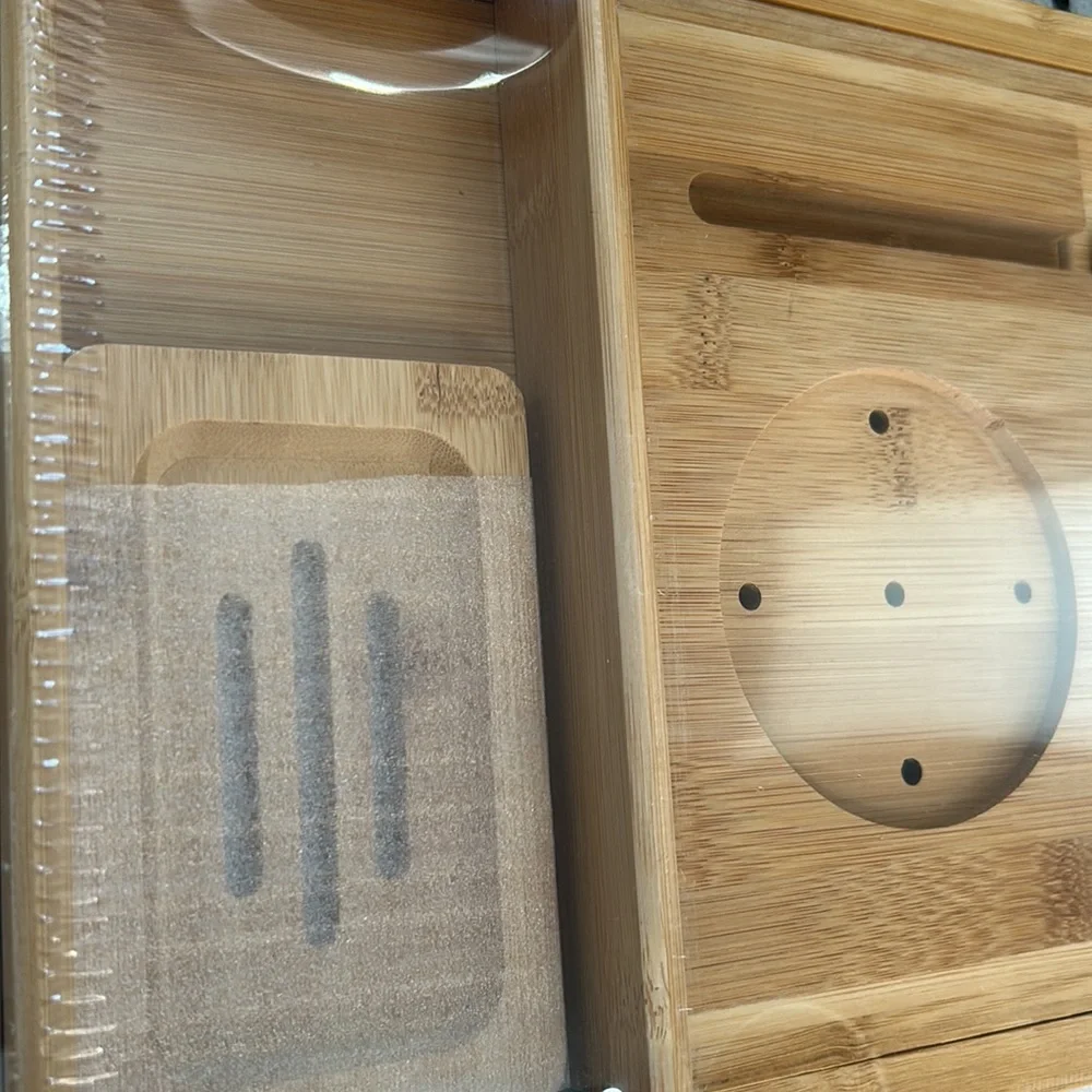 Bamboo bathtub tray